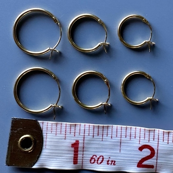 Gold Hoop Earrings Set - Picture 7 of 10